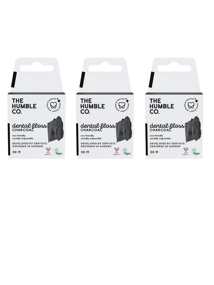The Humble Co. Zahnseide 3x Humble Dental Floss Zahnseide, Aktivkohle 3 x 50 m von The Humble Co.