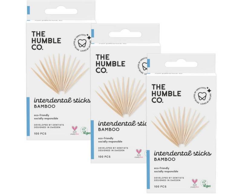 The Humble Co. Zahnseide-Stick 3x Humble Bambus Zahnstocher 100 Stück von The Humble Co.