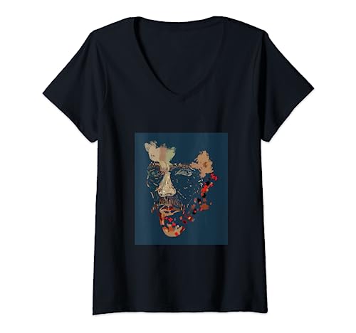 Damen Porträt von Vincent van Gogh Digitale Malerei Geschenk Männer T-Shirt mit V-Ausschnitt Damen Porträt von Vincent van Gogh Digitale Malerei Geschenk Männer T-Shirt mit V-Ausschnitt von The Land of Digital Design