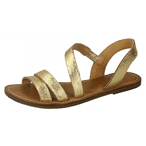 Leather Collection Damen Sandalen mit Riemen (37 EU) (Gold) von The Leather Collection