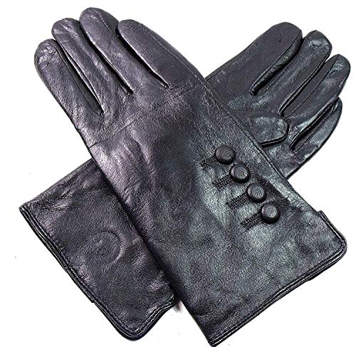 Damen Premium Qualität Original Superweich Leder Handschuhe Kunstpelz Futter Winter Alltag Warm - Marine, XL von The Leather Emporium
