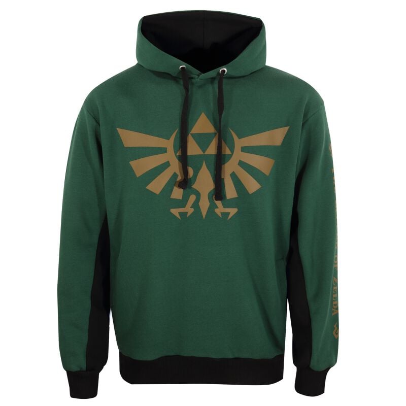 The Legend Of Zelda - Gaming Kapuzenpullover - Hyrule and Symbols - S bis XXL - Größe S - dunkelgrün von The Legend Of Zelda