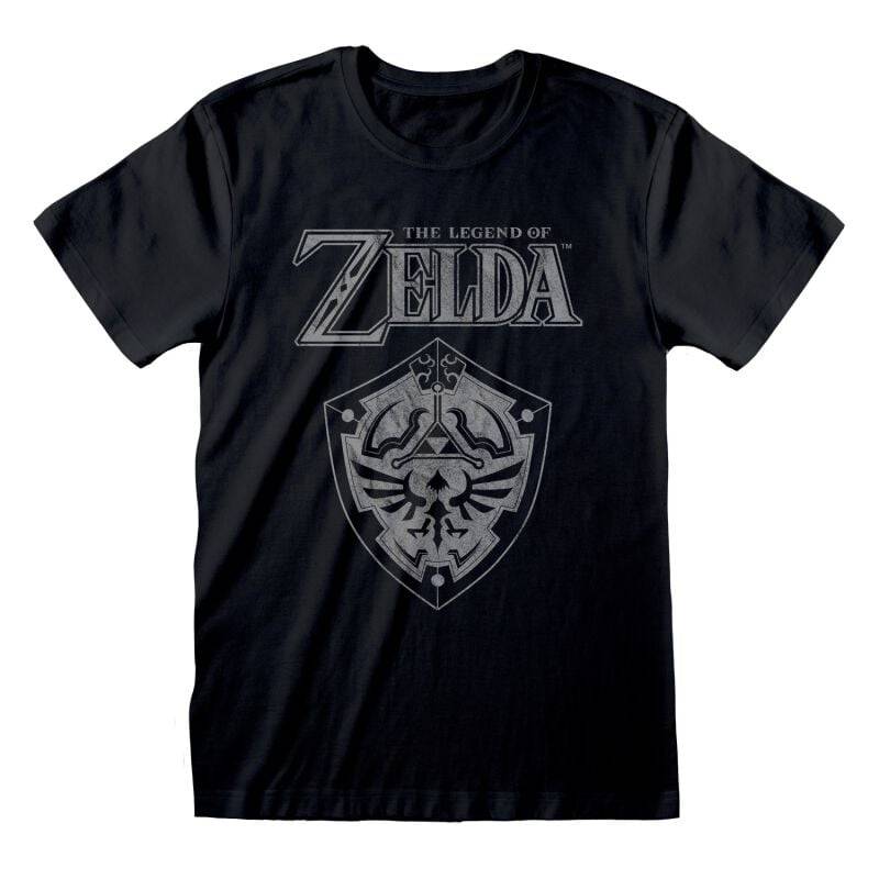 The Legend Of Zelda - Gaming T-Shirt - Distressed Shield - XXL - Größe XXL - schwarz von The Legend Of Zelda