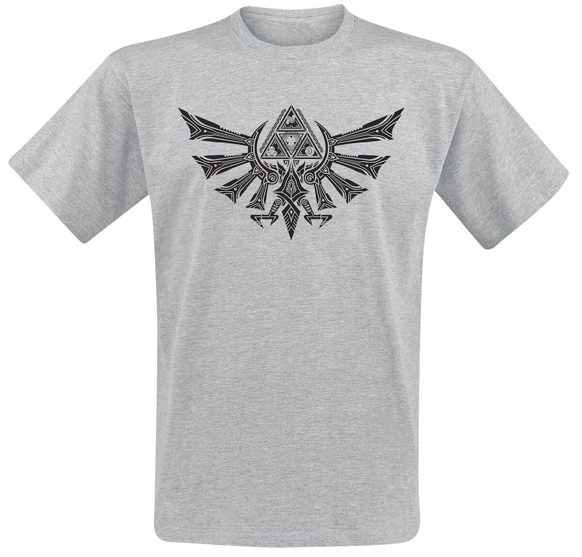 The Legend Of Zelda - Gaming T-Shirt - Hyrule Tribal - S bis XXL - für Männer - Größe L - grau meliert von The Legend Of Zelda