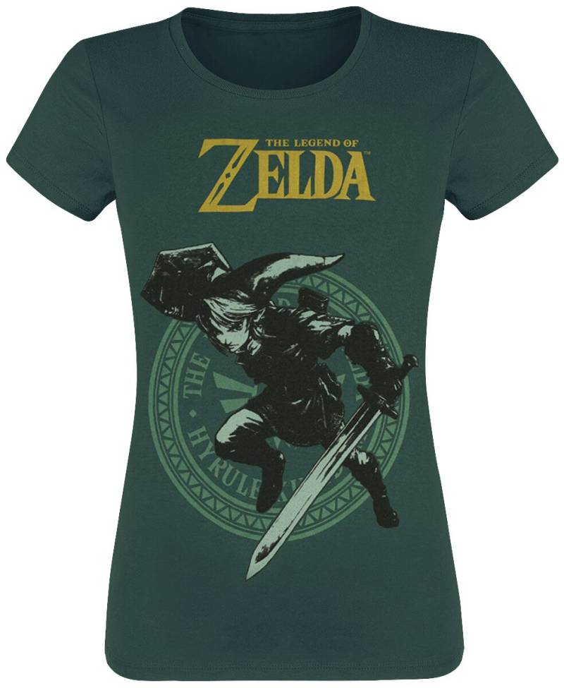 The Legend Of Zelda - Gaming T-Shirt - Link Pose - S bis XXL - für Damen - Größe M - dunkelgrün von The Legend Of Zelda