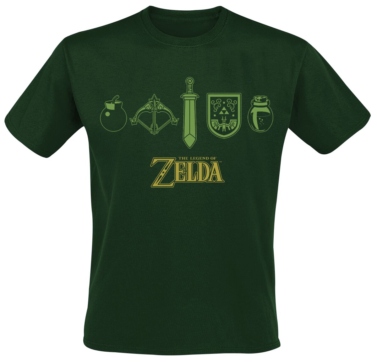 The Legend Of Zelda - Gaming T-Shirt - Quest Essentials - S bis XXL - für Männer - Größe M - grün von The Legend Of Zelda