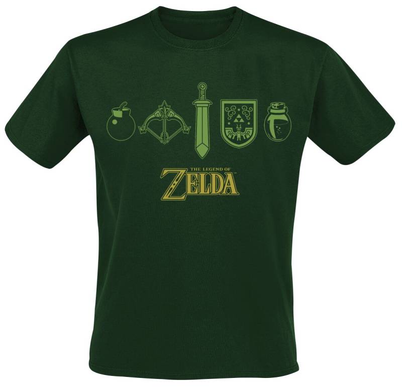 The Legend Of Zelda - Gaming T-Shirt - Quest Essentials - XL bis XXL - für Männer - Größe XL - grün von The Legend Of Zelda