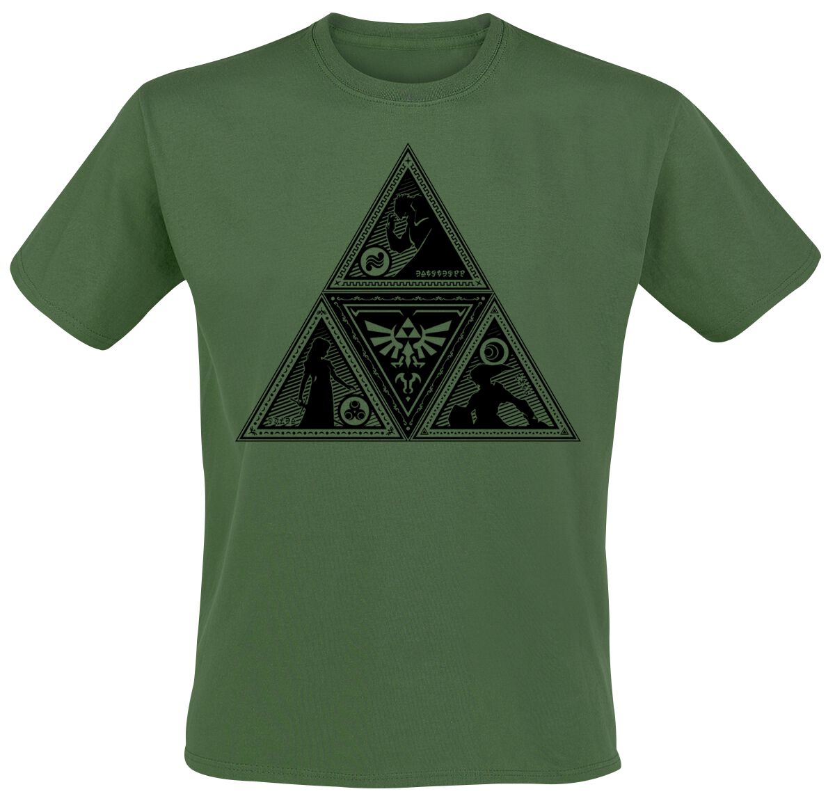 The Legend Of Zelda - Gaming T-Shirt - Triforce - S bis XXL - für Männer - Größe S - dunkelgrün von The Legend Of Zelda