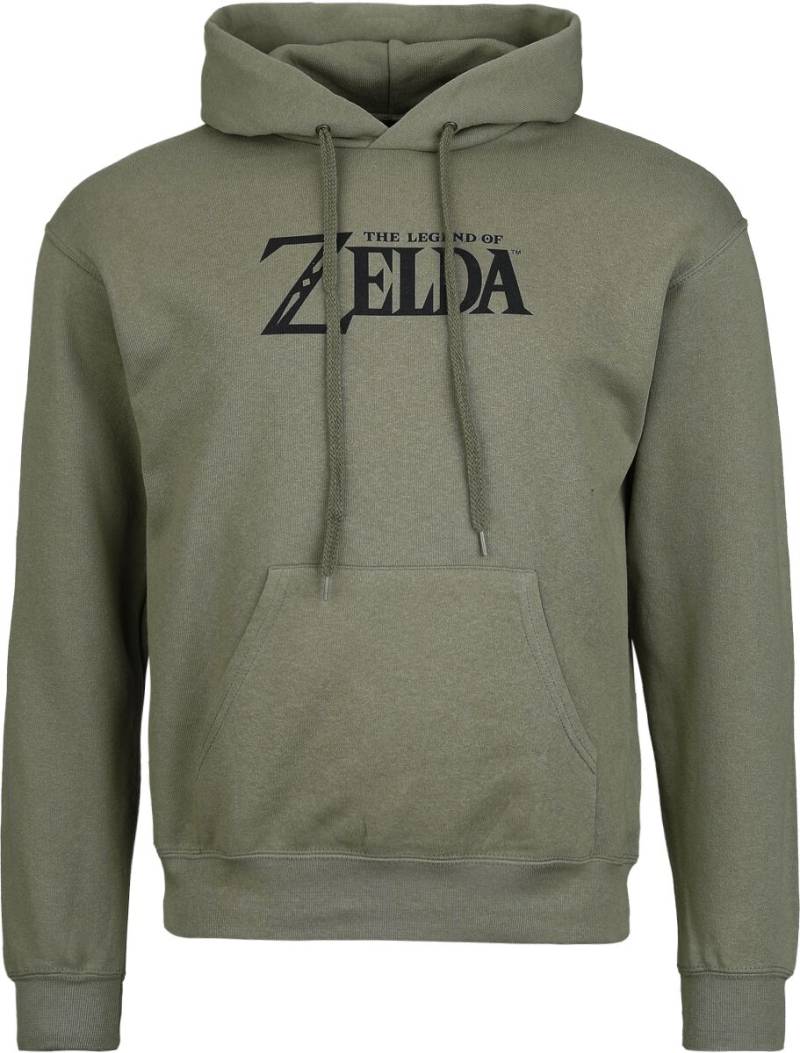 The Legend Of Zelda Logo and Shield Kapuzenpullover oliv in L von The Legend Of Zelda