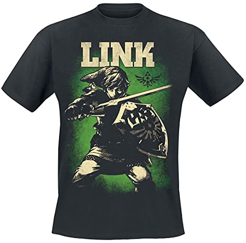 The Legend Of Zelda Link - Hero of Hyrule Männer T-Shirt schwarz L 100% Baumwolle Fan-Merch, Gaming von The Legend of Zelda
