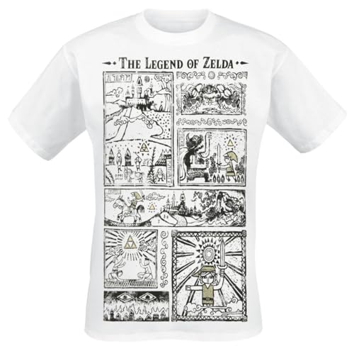 The Legend Of Zelda Zeichnung Männer T-Shirt weiß S 100% Baumwolle Fan-Merch, Gaming, Triforce von The Legend Of Zelda