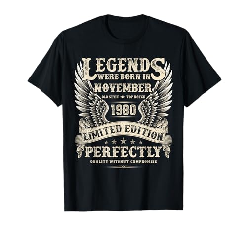 Vintage 45 Jahre alte Geschenke für Männer November 1980 45th Bday T-Shirt Vintage 45 Jahre alte Geschenke für Männer November 1980 45th Bday T-Shirt von The Legendary Man birthday Gifts In November Tee