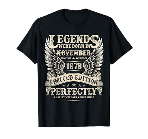Vintage 47 Jahre alte Geschenke für Männer November 1978 47. Geburtstag T-Shirt Vintage 47 Jahre alte Geschenke für Männer November 1978 47. Geburtstag T-Shirt von The Legendary Man birthday Gifts In November Tee