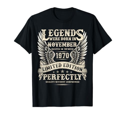Vintage 55 Jahre alte Geschenke für Männer November 1970 55th Bday T-Shirt von The Legendary Man birthday Gifts In November Tee