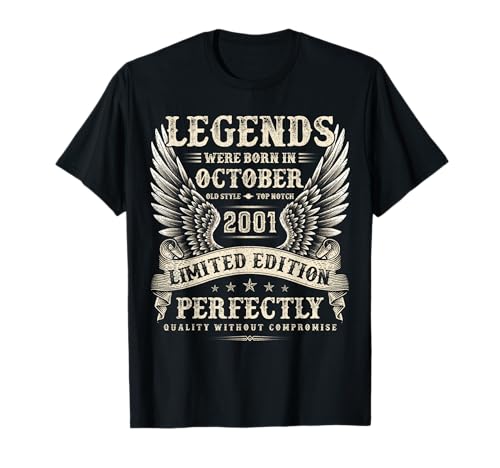 Vintage 24 Jahre alte Geschenke für Männer Oktober 2001 24. Geburtstag T-Shirt Vintage 24 Jahre alte Geschenke für Männer Oktober 2001 24. Geburtstag T-Shirt von The Legendary Man birthday Gifts In October Tee