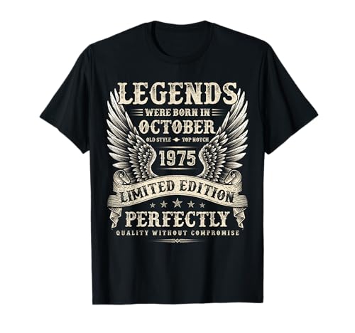 Vintage 50 Jahre alte Geschenke für Männer Oktober 1975 50. Geburtstag T-Shirt Vintage 50 Jahre alte Geschenke für Männer Oktober 1975 50. Geburtstag T-Shirt von The Legendary Man birthday Gifts In October Tee
