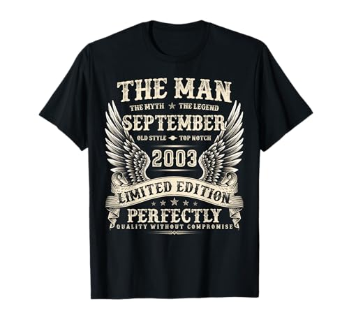 Vintage 22 Jahre alte Geschenke für Männer September 2003 22. Geburtstag T-Shirt Vintage 22 Jahre alte Geschenke für Männer September 2003 22. Geburtstag T-Shirt von The Legendary Man birthday Gifts In September Tee