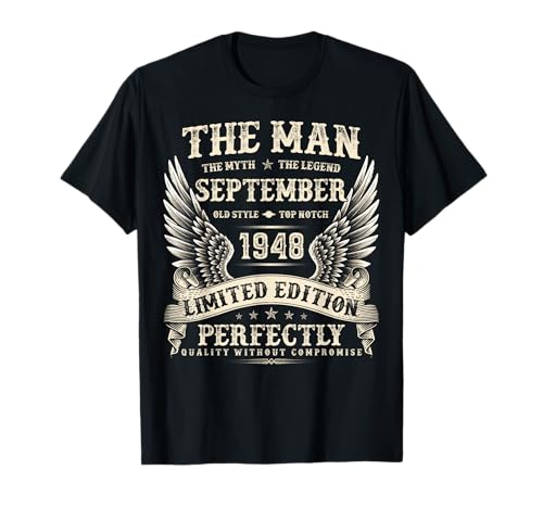 Vintage 77 Jahre alte Geschenke für Männer September 1948 77. Geburtstag T-Shirt Vintage 77 Jahre alte Geschenke für Männer September 1948 77. Geburtstag T-Shirt von The Legendary Man birthday Gifts In September Tee