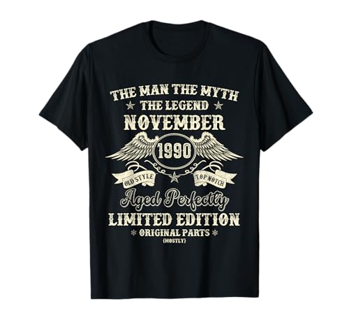 Geschenke zum 35. Geburtstag für Männer November 1990 35 Jahre alt Geburtstag T-Shirt von The Legendary Man of November Men's Birthday