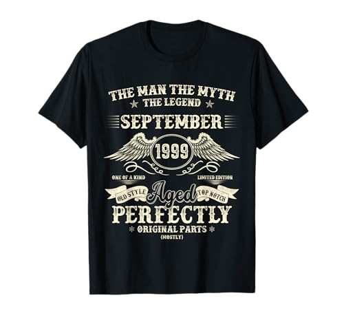 26. Geburtstag Geschenke für Männer September 1999 26 Jahre alt Bday T-Shirt 26. Geburtstag Geschenke für Männer September 1999 26 Jahre alt Bday T-Shirt von The Legendary Man of September Men's Birthday