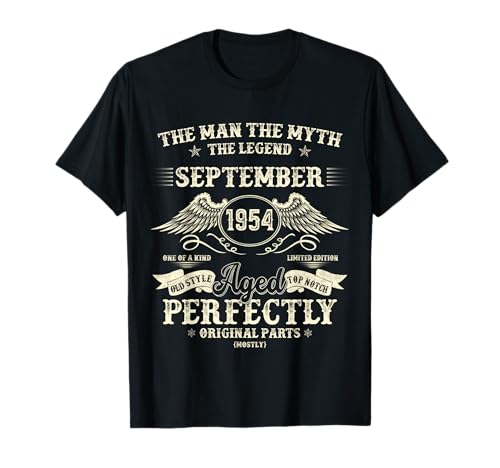 Geschenke zum 71. Geburtstag für Männer September 1954 71 Jahre alt Bday T-Shirt von The Legendary Man of September Men's Birthday