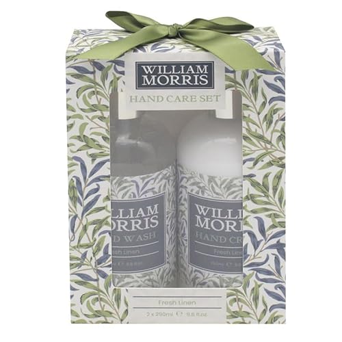 Handpflegeset (Handcreme & Handwäsche - Fresh Linen) - William Morris' Weidenzweig-Design von The Leonardo Collection
