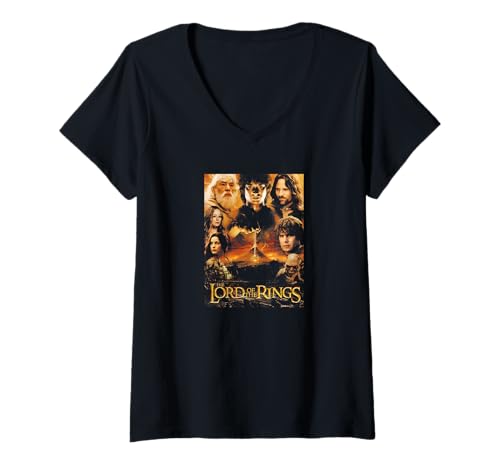 Damen Lord of The Rings Characters with A Logo T-Shirt mit V-Ausschnitt von The Lord Of The Rings