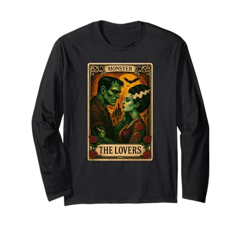 Das Monster Frankenstein und die Braut Die Liebenden Damen Herren Langarmshirt Das Monster Frankenstein und die Braut Die Liebenden Damen Herren Langarmshirt von The Lovers Tarot Card Spooky Halloween Apparel