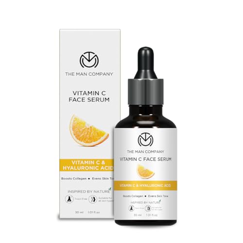 THE MAN COMPANY 40% hochdosiert Vitamin C Serum mit Hyaluronsäure – Hyaluronsäure serum for face (30ml) – Anti Falten, Anti Aging serum, Brightening serum – Vegan, Parabenfrei von The Man Company