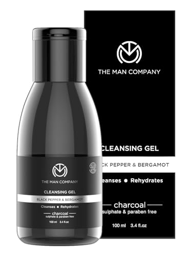 The Man Company Aktivkohle Gesichtsreinigung für Herren (100 ml) - Reinigungsgel für Gesicht, unreine haut und mischhaut - mit Schwarzem Pfeffer & Bergamotte - gegen Akne, Mitesser, Unreinheiten von The Man Company