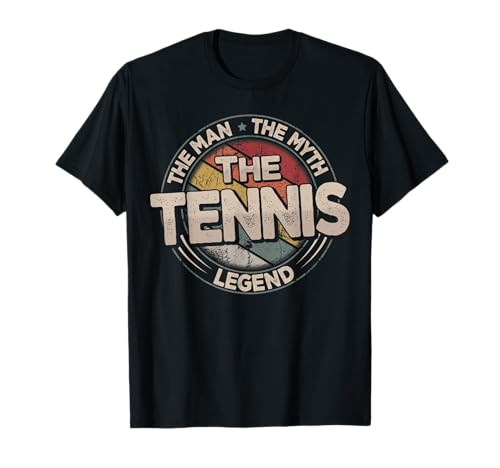 Die Tennis Legende Retro Tennisschläger Herren Tennis T-Shirt von The Man The Myth The Legend All Hobbies