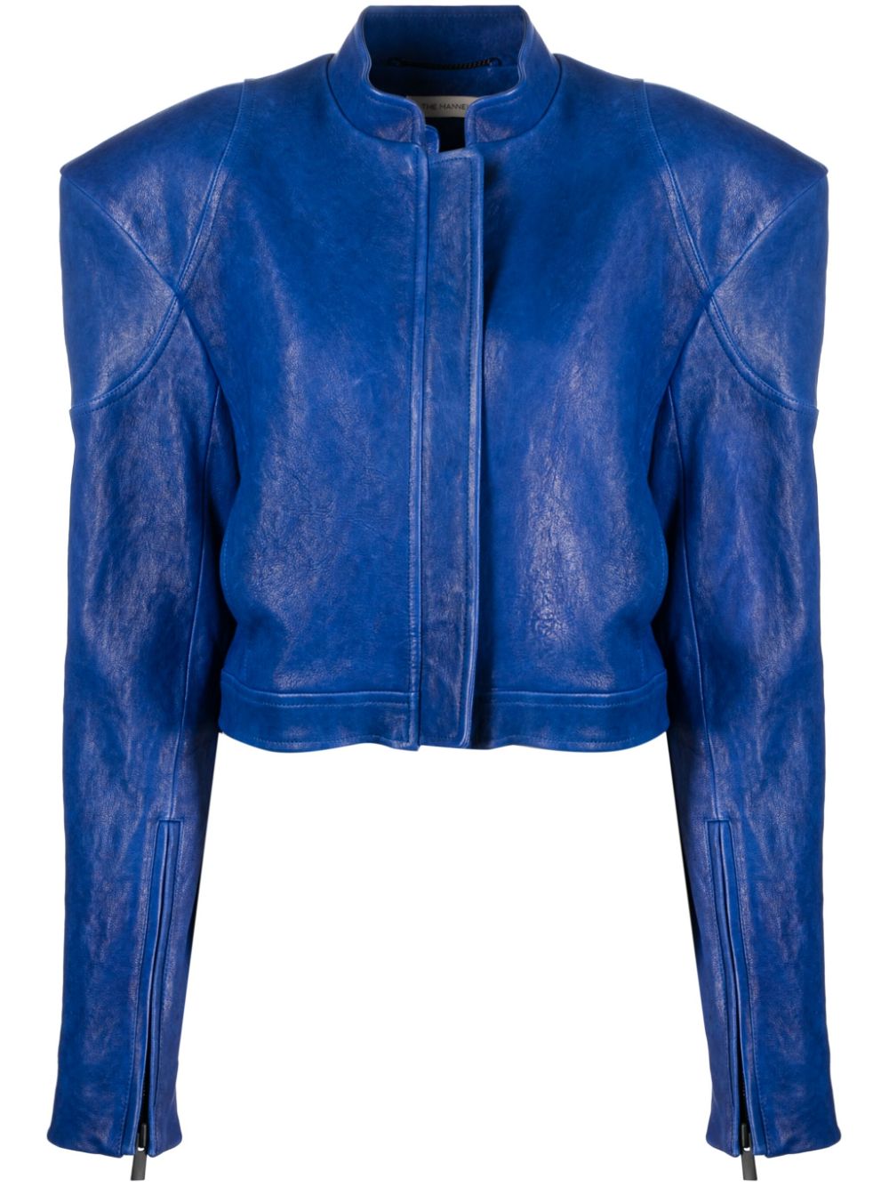 The Mannei Lederjacke mit Reißverschluss - Blau von The Mannei