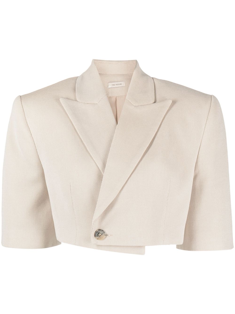 The Mannei Kurzärmeliger Cropped-Blazer - Nude von The Mannei