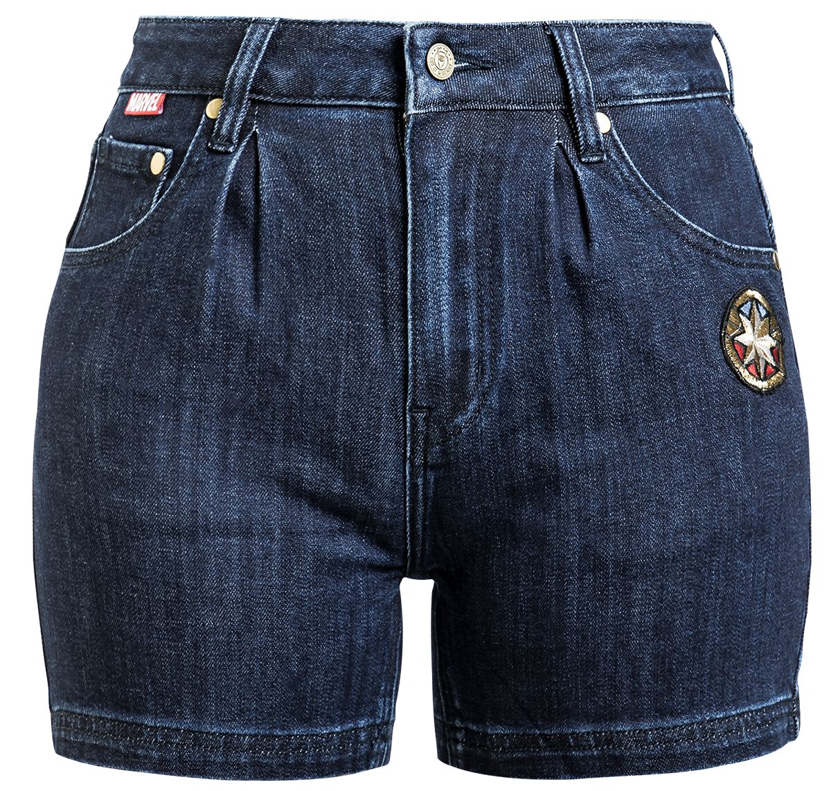 The Marvels - Marvel Short - Star - 27 bis 31 - für Damen - Größe 27 - denim/blau  - EMP exklusives Merchandise! von The Marvels