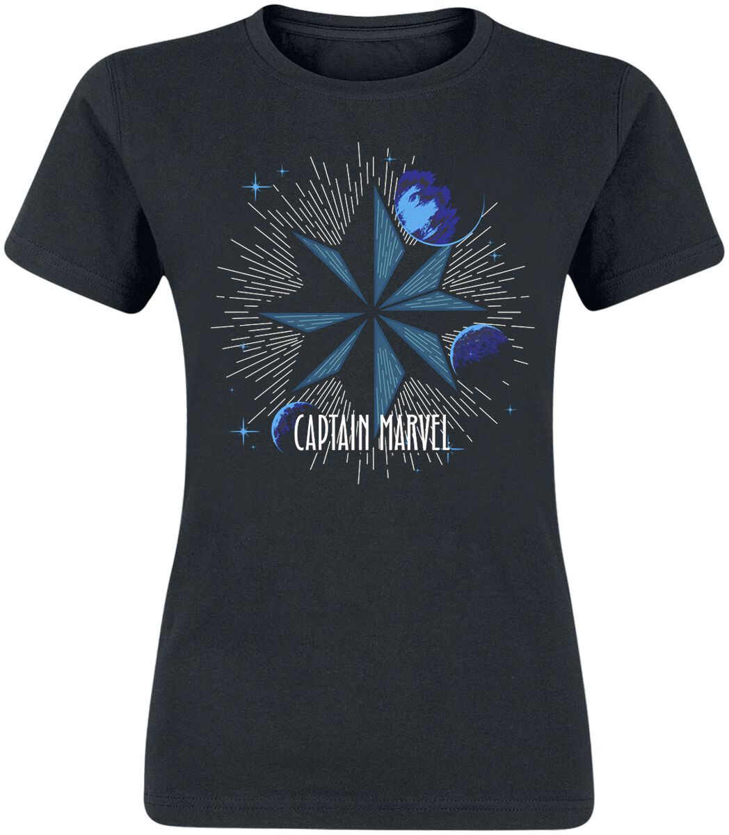 The Marvels - Marvel T-Shirt - Captain Marvel - S bis XXL - für Damen - Größe L - schwarz  - Lizenzierter Fanartikel von The Marvels