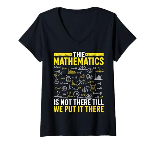 Damen Die Mathematik ist erst da, wenn wir sie dort hinstellen T-Shirt mit V-Ausschnitt Damen Die Mathematik ist erst da, wenn wir sie dort hinstellen T-Shirt mit V-Ausschnitt von The Mathematics Is Not There Till We Put It There