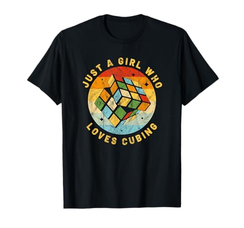 Just A Girl Who Loves Speed Cubing Puzzle Cube Youth Math T-Shirt von The Melting Cube - Competitive Speed Cubing Merch