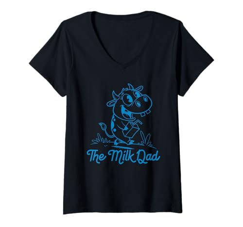 Damen Milkman Funny Worker Beruf Milkman Witz T-Shirt mit V-Ausschnitt von The Milk Dad Funny Father Milkman