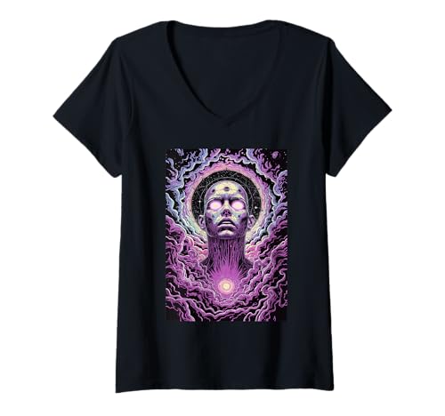Damen Kosmisches Bewusstsein, das Dein Potenzial freisetzt T-Shirt mit V-Ausschnitt Damen Kosmisches Bewusstsein, das Dein Potenzial freisetzt T-Shirt mit V-Ausschnitt von The Mind's Universe Journey to Self Discovery