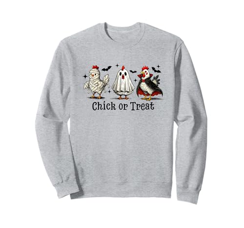 Vintage Halloween Hühner Kostüm Geist Mama und Vampir Sweatshirt von The Modish Bunker - Patchwork Spooky Threads
