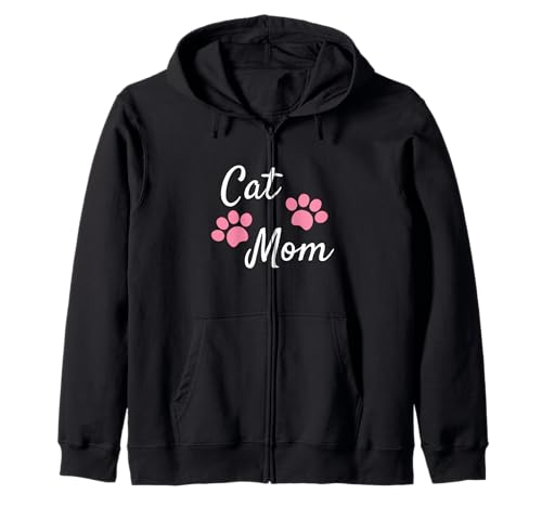 Cat Mom Geschenk für katzenliebende Mama — Cute Cat Mom Slogan Kapuzenjacke von The Motherly Hugs Store