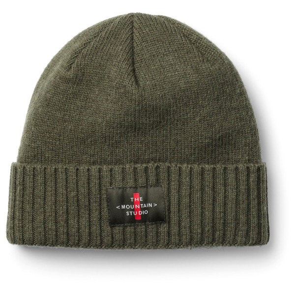 The Mountain Studio - Cashmere Mix Cross Logo Beanie - Mütze Gr One Size oliv von The Mountain Studio