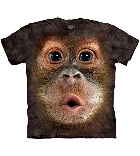 The Mountain Big Face Baby Orang-Utan T-Shirt für Erwachsene, Braun, Größe 3XL von The Mountain