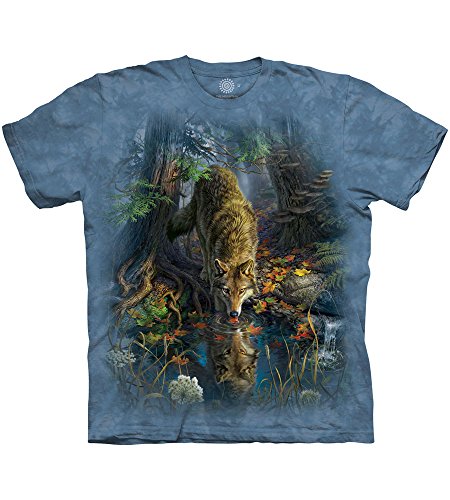 The Mountain Herren Enchanted Wolf Pool T-Shirt, blau, Klein von The Mountain