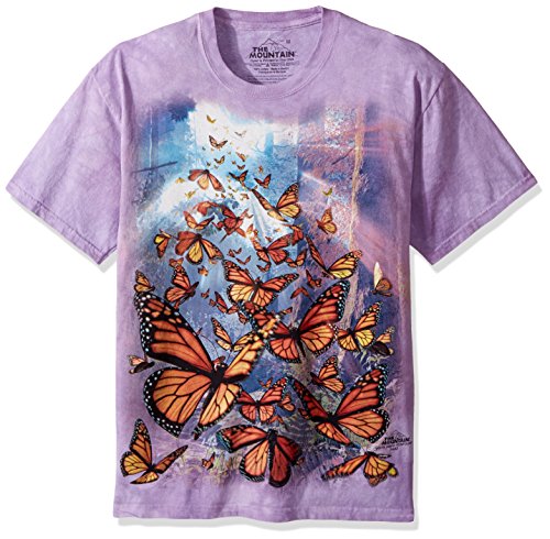 The Mountain Herren T-Shirt Monarch Schmetterlinge - Violett - Klein von The Mountain