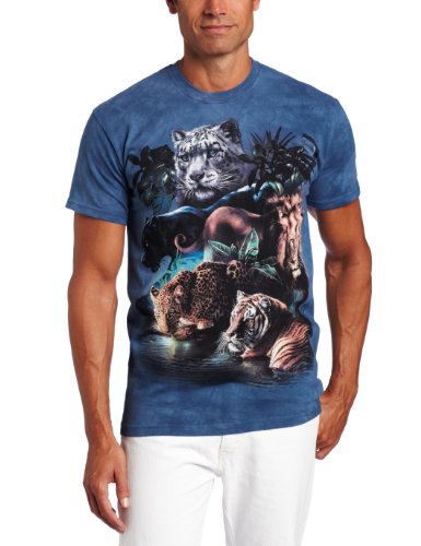 The Mountain Herren T-Shirt mit großen Dschungelkatzen, blau, 3X-Groß von The Mountain