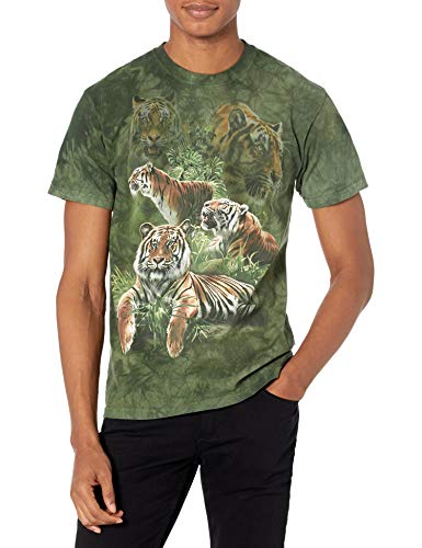 The Mountain Jungle Tigers T-Shirt für Herren, Grün, Mittel von The Mountain