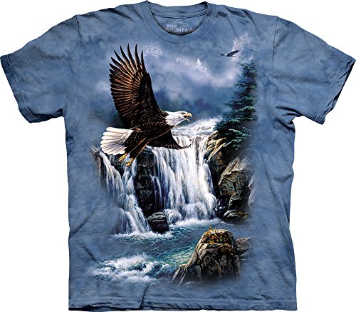 The Mountain Majestic Flight Herren-T-Shirt, kurzärmelig, Unisex-Erwachsene Herren, Lost Valley Adult T-Shirt, Blue and Grey, XL, blau, Large von The Mountain