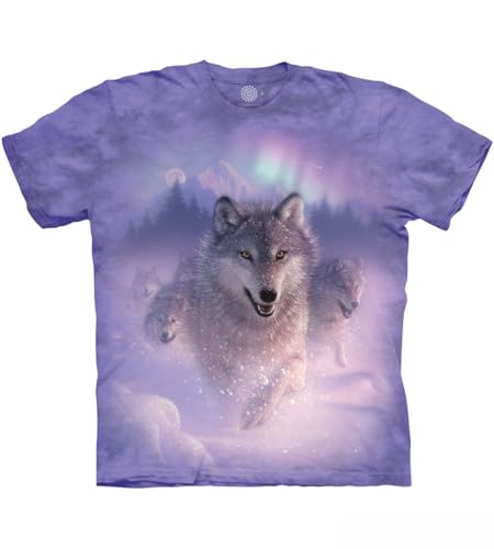 The Mountain Northern Lights Adult T-Shirt, Purple, 2XL von The Mountain