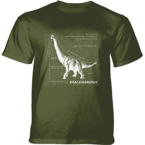 The Mountain T-Shirt Brachiosaurus Fact Sheet Green Medium von The Mountain